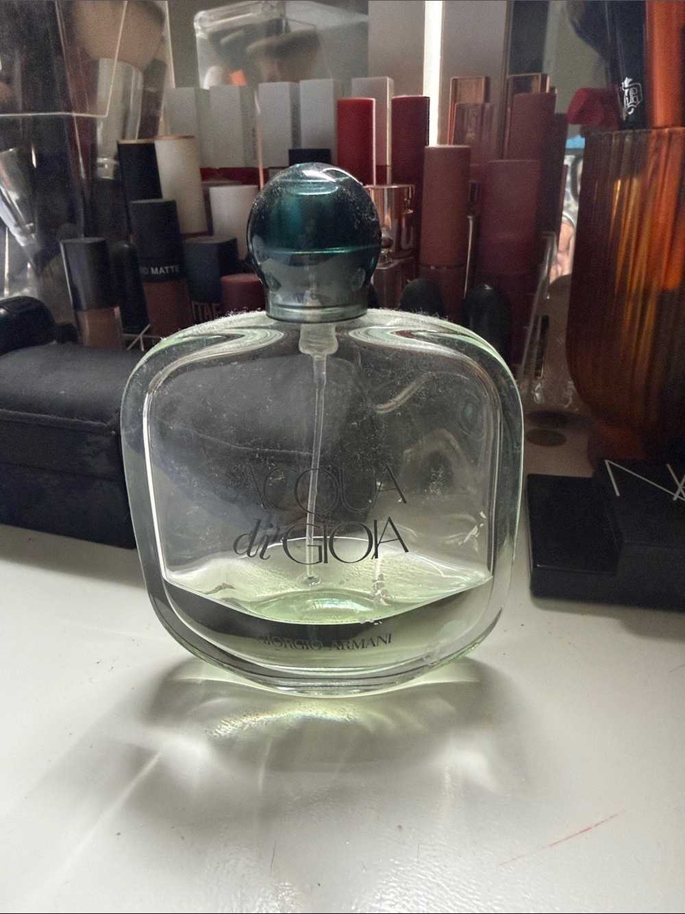 Giorgio Armani Acqua di Gioia Light Green Glass Bottle with Teal Cap